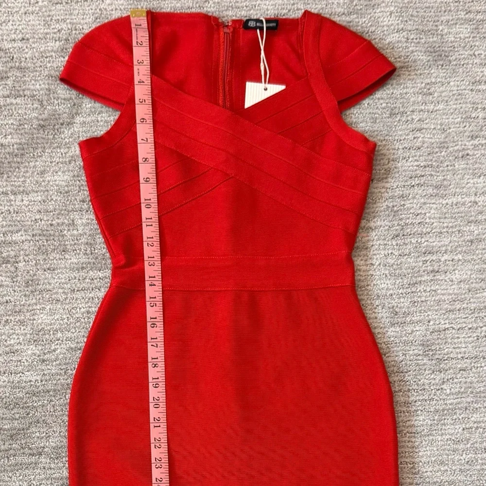 NWT Bella Barnett Bodycon Red Midi Dress Womans SZ. 6 Bandage Dress Holiday - Picture 13 of 14